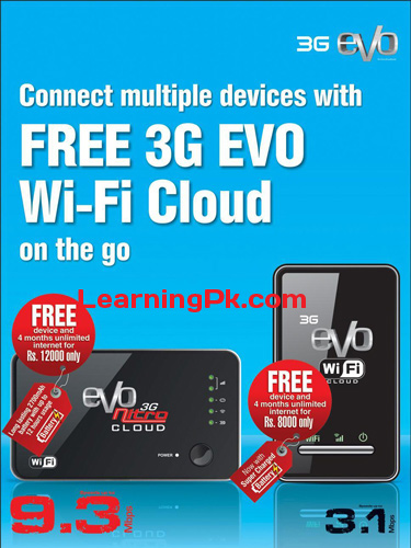ptcl 3g evo wi fi cloud 3g nitro cloud devices free with 4 months unlimited downloads PTCL 3G EVO Wi Fi Cloud, 3G Nitro Cloud Devices FREE with 4 Months Unlimited Downloads